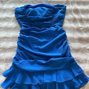 Lucy in the Sky Vibrant Blue Strapless Dress
